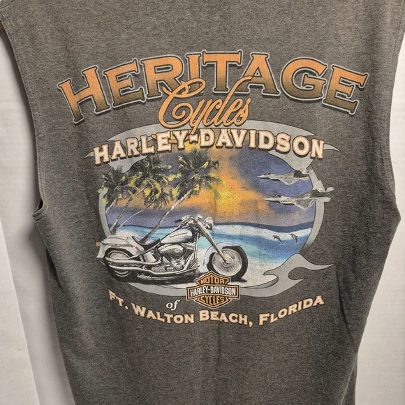 Harley-Davidson Charcoal Skull Graphic Sleeveless Tank - Picture 4 of 8